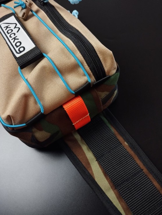 Сумка Kaskad поясная 6020 (woodland/ biege/ neon orange) арт: BAG-6020PO-WBGOR