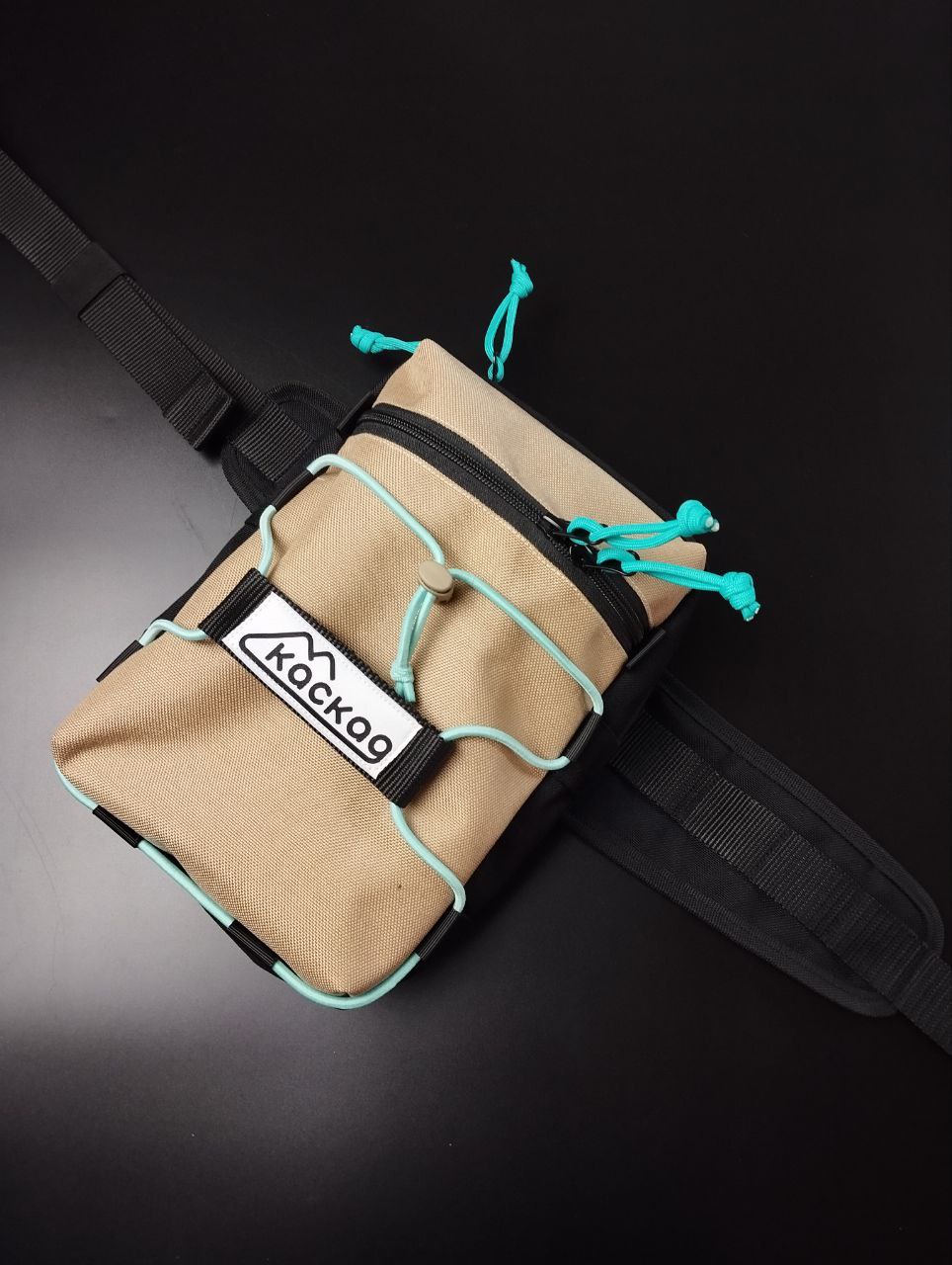 Сумка Kaskad вертикальная 6020 (black/ biege/neon pink) арт: BAG-6020VER-BKBG