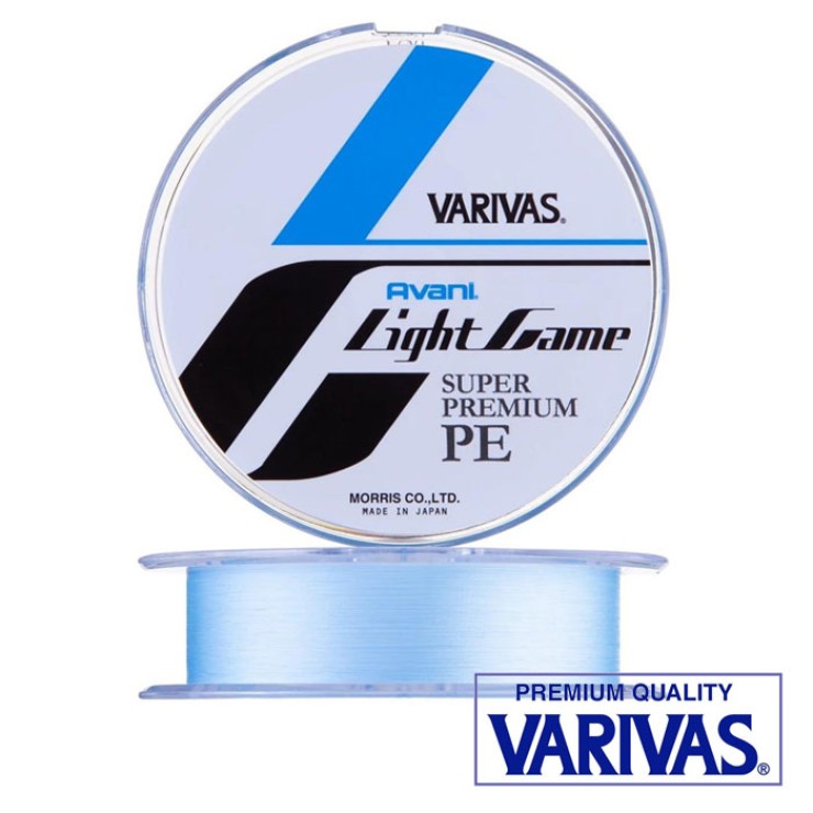 Плетеный шнур Varivas Avani Light Game Super Premium PE X4 #0,2 - 0,074мм - 100м - голубой