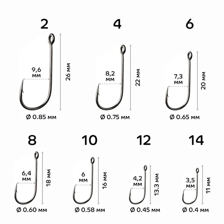 Крючки одинарные CF Micro jig hook #6 - серебристый